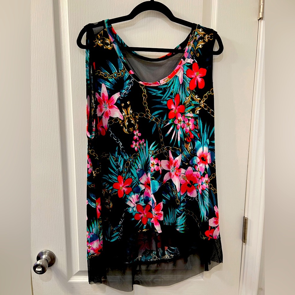 Jennifer Lopez 2XL tropical tank top